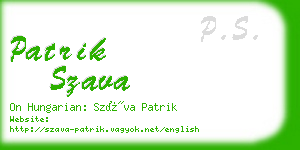 patrik szava business card